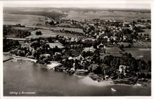 Ak Utting am Ammersee Oberbayern, Fliegeraufnahme