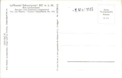 Ak Schweigmatt Raitbach Schopfheim in Baden, Fliegeraufnahme, Hohe Möhr