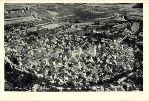 Ak Wemding in Schwaben, Fliegeraufnahme, Kirche