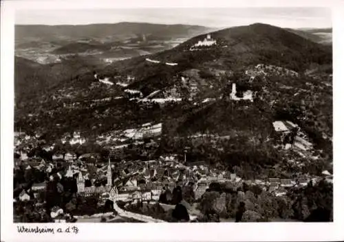 Ak Weinheim an der Bergstraße Baden, Fliegeraufnahme