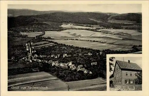 Ak Nellmersbach Leutenbach in Württemberg, Fliegeraufnahme, Gasthaus zur Rose