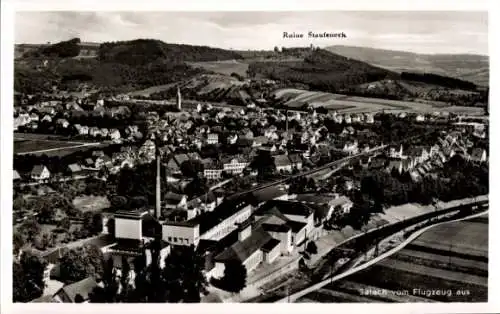 Ak Ruine Staufeneck Salach im Filstal, Fliegeraufnahme