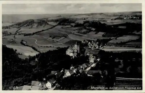 Ak Morstein Gerabronn Baden Württemberg, Schloss Morstein, Fliegeraufnahme