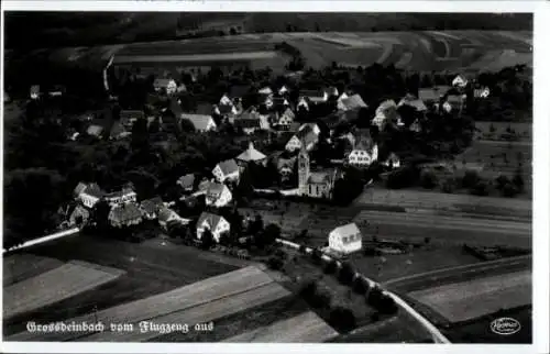 Ak Kleindeinbach Großdeinbach Schwäbisch Gmünd im Ostalbkreis, Fliegeraufnahme, Gasthaus