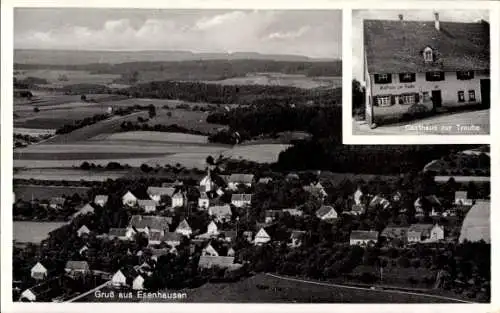 Ak Esenhausen Wilhelmsdorf in Württemberg, Fliegeraufnahme, Gasthaus zur Traube