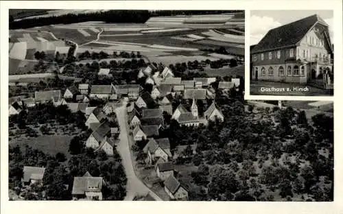 Ak Durrweiler Pfalzgrafenweiler in Württemberg, Fliegeraufnahme, Gasthaus z. Hirsch