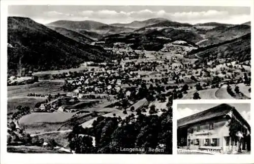 Ak Langenau Schopfheim in Baden, Fliegeraufnahme, Gasthaus zum Maien