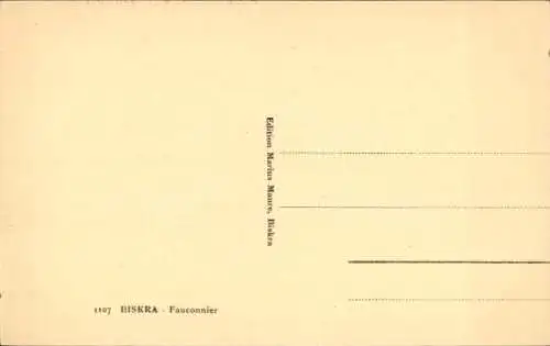 Ak Biskra Algerien, Falkner, Falknerei, Araber, Maghreb