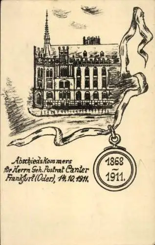 Ak Frankfurt an der Oder, Abschiedskammer für Herrn Geh. Postrat Canter, 1911