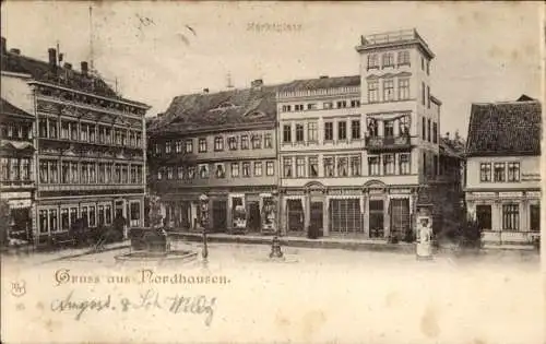 Ak Nordhausen am Harz, Marktplatz