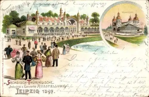 Litho Ak Leipzig, Sächsisch Thüringische Industrie und Gewerbeausstellung 1897, Wiener Cafe