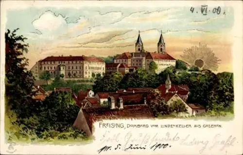 Litho Freising in Oberbayern, Domberg, Lindenkeller