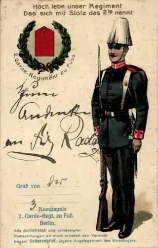 Ak Hoch lebe unser Regiment, 2. Garde-Fuss.-Regiment, Berlin