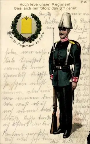 Ak Hoch lebe unser Regiment, 3. Garde-Füsiler-Regiment, Berlin