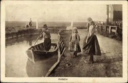 Ak Marken Nordholland Niederlande, Volkstrachten, Boot