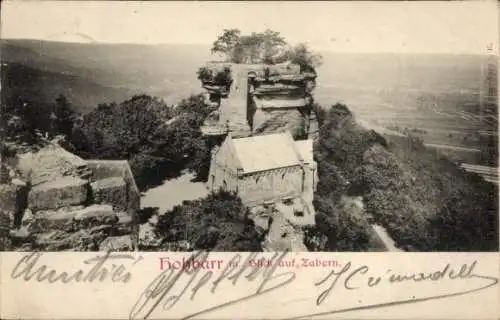 Ak Saverne Zabern Elsass Bas Rhin, Château du Haut-Barr, Burg Hohbarr, Blick auf den Ort