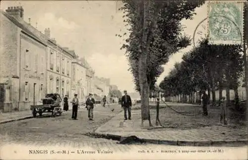 Ak Nangis Seine et Marne, L'Avenue Voltaire