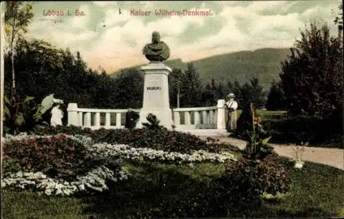 Ak Löbau in Sachsen, Kaiser Wilhelm-Denkmal