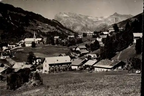 Ak Les Contamines Montjoie Haute Savoie, Gesamtansicht, Les Aiguilles de Warens