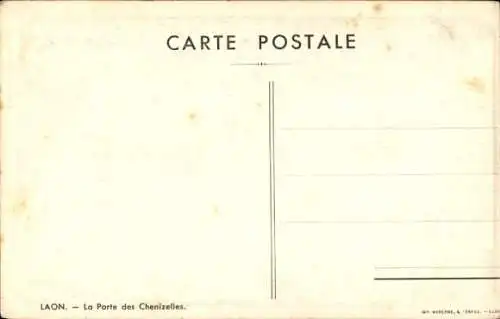 Künstler Ak Laon Aisne, La Port des Chenizelles