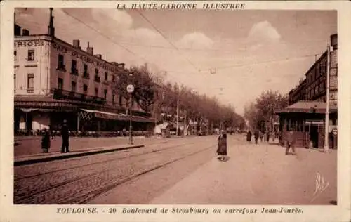 Ak Toulouse Haute Garonne, Boulevard de Strasbourg, Carrefour Jean-Jaures