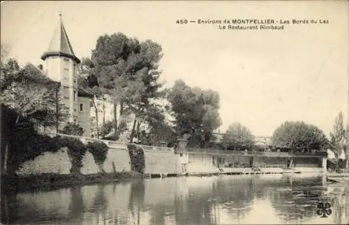 Ak Montpellier Hérault, Les Bords du Lez, Le Restaurant Rimbaud