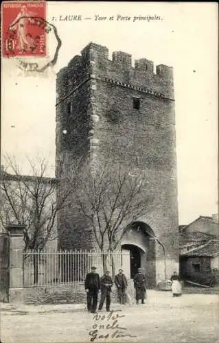 Ak Laure Minervois Aude, Turm, Haupttor