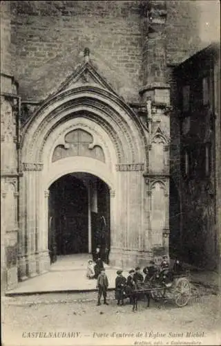 Ak Castelnaudary Aude, Eingangstor Kirche Saint Michel