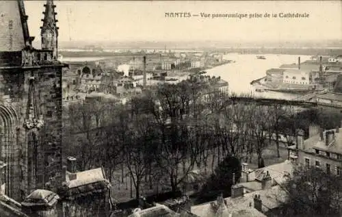 Ak Nantes Loire Atlantique, Panorama von der Kathedrale aus aufgenommen