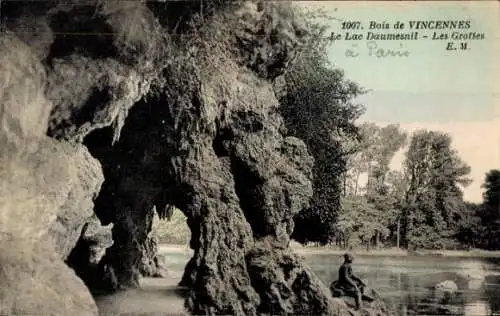 Ak Paris XII Bois de Vincennes, Lac Daumesnil, Grotte