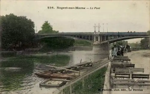 Ak Nogent sur Marne Val de Marne, Brücke