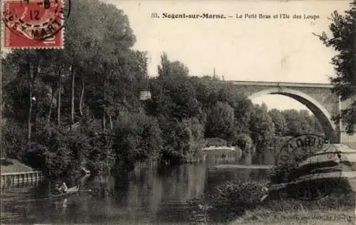 Ak Nogent sur Marne Val de Marne, Le Petit Bras, Ile des Loups