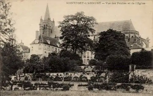 Ak Montfort l'Amaury Yvelines, Vue des Poulles et de l'Eglise