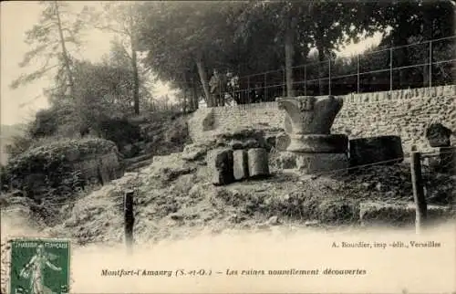 Ak Montfort l'Amaury Yvelines, Les ruines nouvellement decouvertes