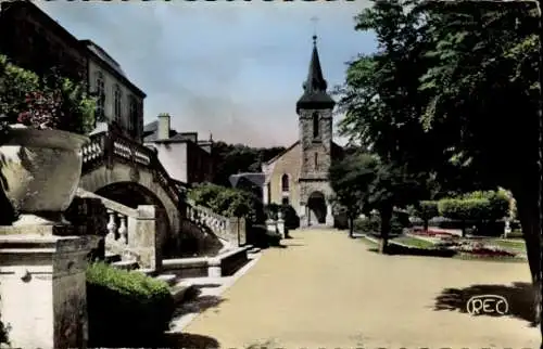 Ak Gueret Creuse, Jardin Public, Escalier de pierre, ancienne Chapelle de la Province