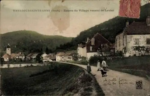 Ak Nans sous Sainte Anne Doubs, Entree du Village venant de Levier