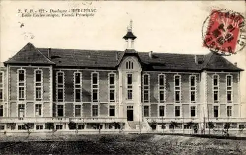 Ak Bergerac Dordogne, Ecole Ecclesiastique, Facade Principale