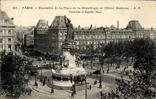 Ak Paris III, Place de la République, Hotel Moderne