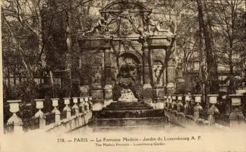 Ak Paris VI., Fontaine Medicis, Jardin du Luxembourg