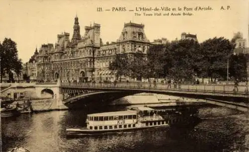 Ak Paris IV., Rathaus, Pont d'Arcole