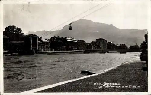 Ak Grenoble-Isère, Seilbahn auf die Isere