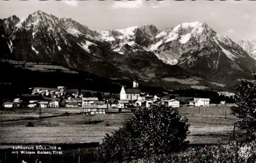 Ak Söll in Tirol,  Wilder Kaiser, Gesamtansicht