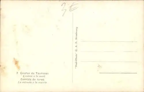 Ak Course de Taureaux, Entree a la mort