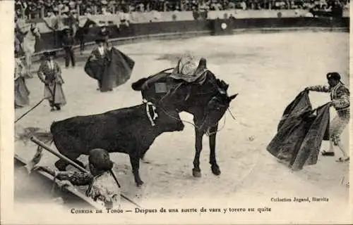 Ak Corrida de Toros, Despues de una suerte de vara y torero au quite