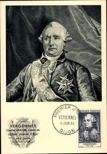 Maximum Ak Politiker Charles Gravier, comte de Vergennes, Porträt