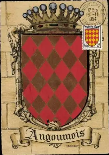 Maximum Wappen Ak Frankreich, Angoumois