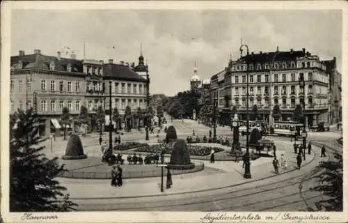 Ak Hannover in Niedersachsen, Aegidientorplatz, Georgstraße, Straßenbahn