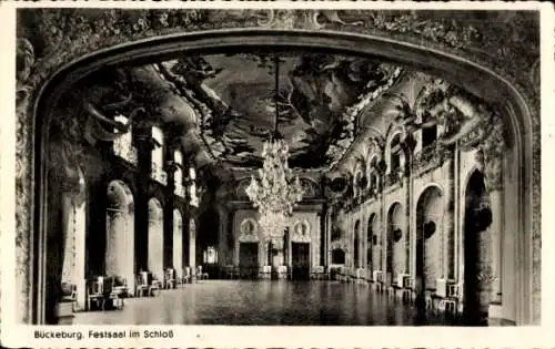 Ak Bückeburg im Kreis Schaumburg, Festsaal, Schloss, Kronleuchter