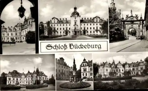 Ak Bückeburg im Kreis Schaumburg, Schloss Bückeburg, Tor, Statue