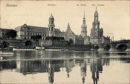 Ak Dresden, Ständehaus, königliches Schloss, katholische Hofkirche